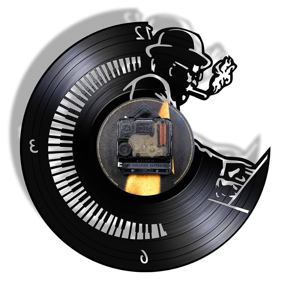 Orologio da parete con disco in vinile per pianista Orchestra sinfonica classica Sala da musica Studio Pianista Wall Art Musicista Insegnante di musica Regalo Dia 30cm 7 colori Orologio da parete in