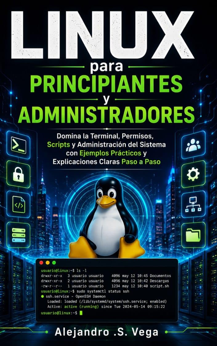 Linux para Principiantes y Administradores: Domina la Terminal, Permisos, Scripts y Administración del Sistema con Ejemplos Prácticos y Explicaciones Claras Paso a Paso (Spanish Edition)