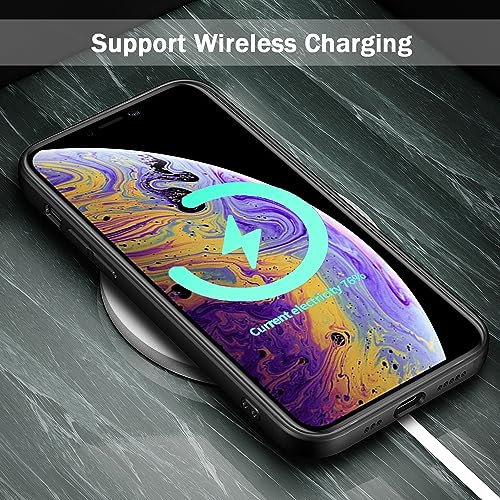 Image of TENOC Phone Case Compatible with iPhone X & iPhone Xs, Black Case Anti-Fingerprint Protective Bumper Matte Cover for 5.8 Inch