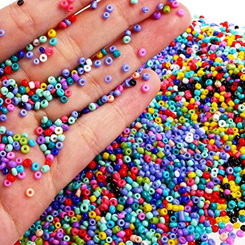 Huhebne MiçAngas de Vidro de 2 Mm 24 Cores no Cerca de 20.000 PeçAs, Kit de MiçAngas Pequenas Agulha