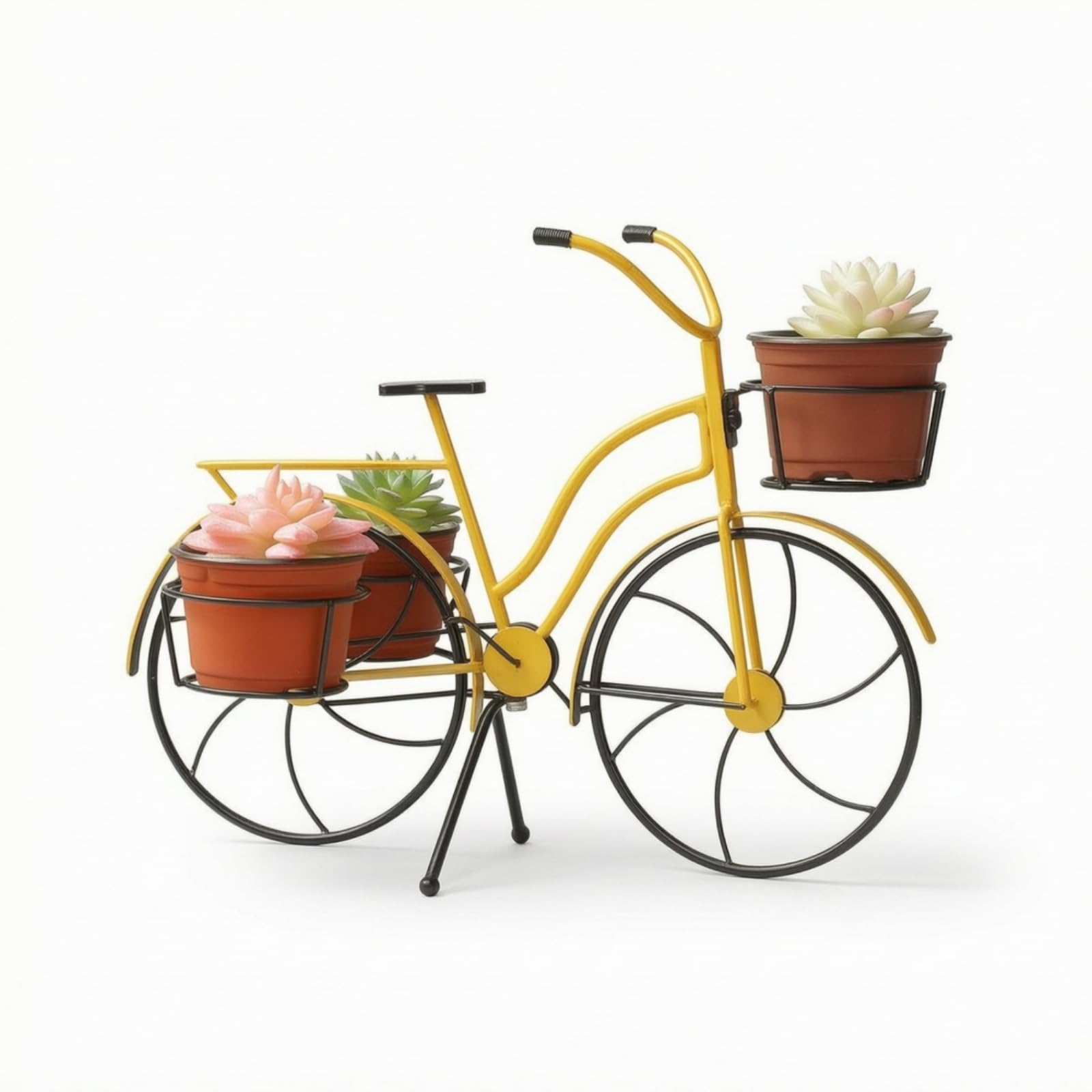 Porte-Plante En Forme Vélo sur Pied Support Pot Fleurs En Forme Vélo Extérieur Porte-Plante avec Roues pour Salon , Bleu