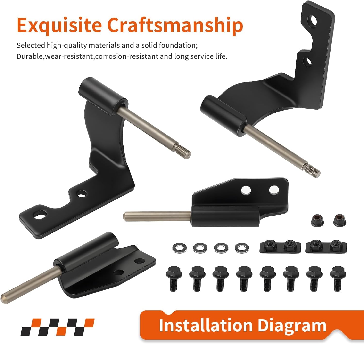 Half Door Hinge Hardware Kit for Polaris Ranger 1000 XP High Lifter Waterfowl EVAP 2019-2022 2207759