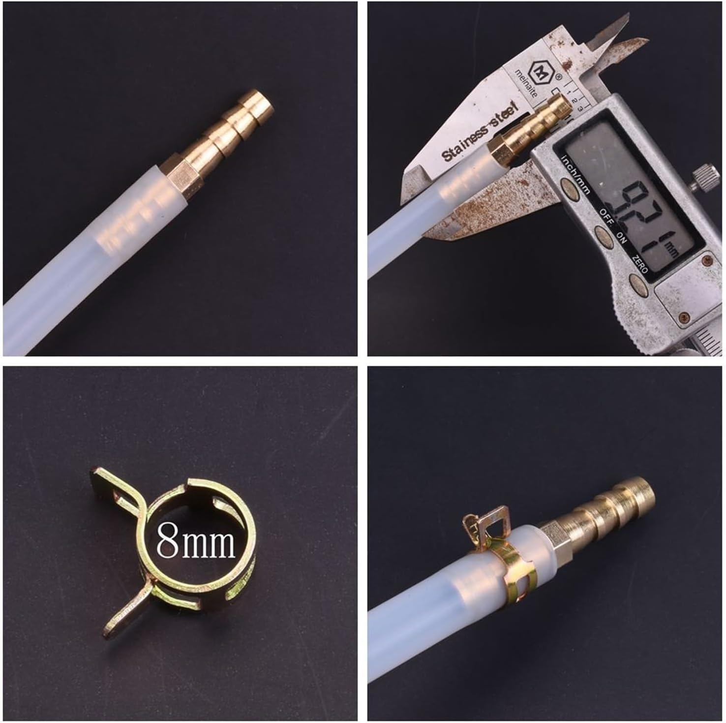 10Pcs 65MN Manganese Steel Galvanized Spring Hose Clamp Inner Dia 4mm-22mm Brute force Elastic Steel Buckle Water Pipe Hoop(17mm 50Pcs)
