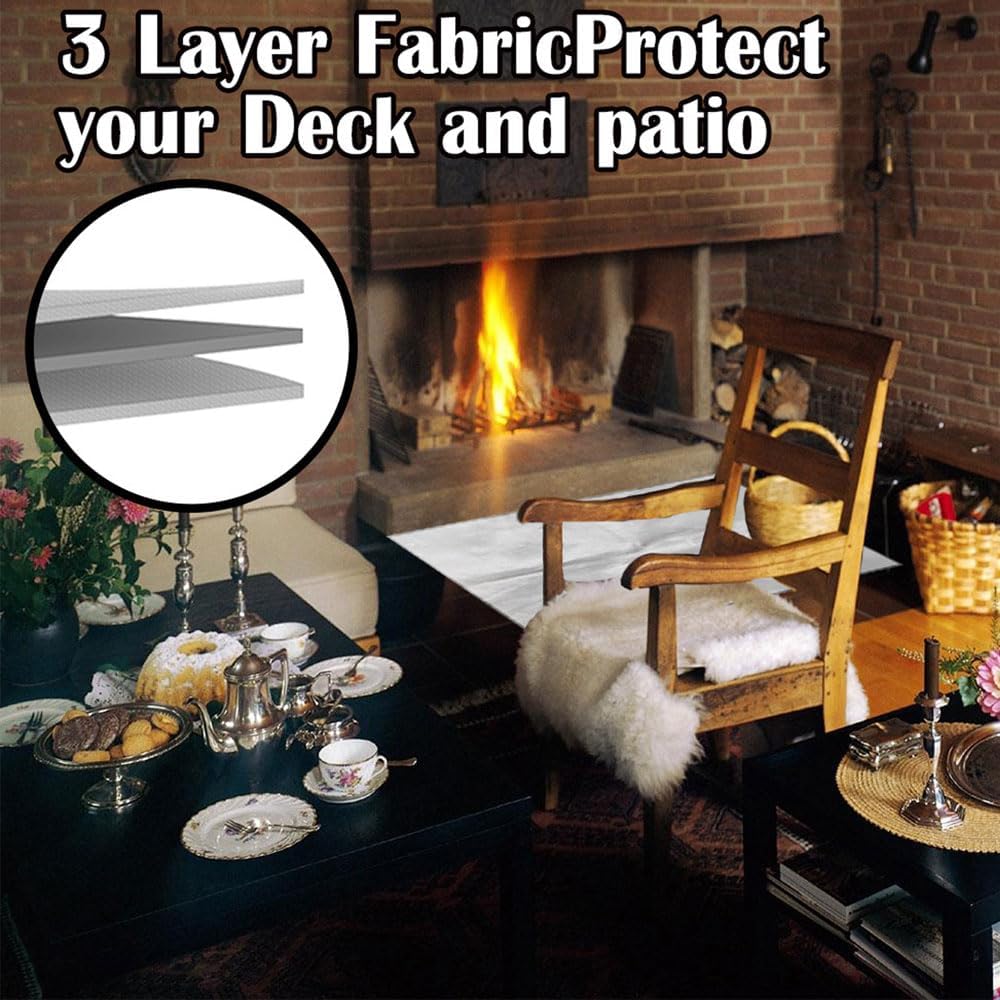 Under Grill Mat for Outdoor Grill,Double-Sided Fireproof Grill Pad for Fire Pit,Indoor Fireplace Mat Fire Pit Mat,Oil-Proof Waterproof BBQ Protector for Decks and Patios-150 * 100cm/59 * 39.4in/669(15