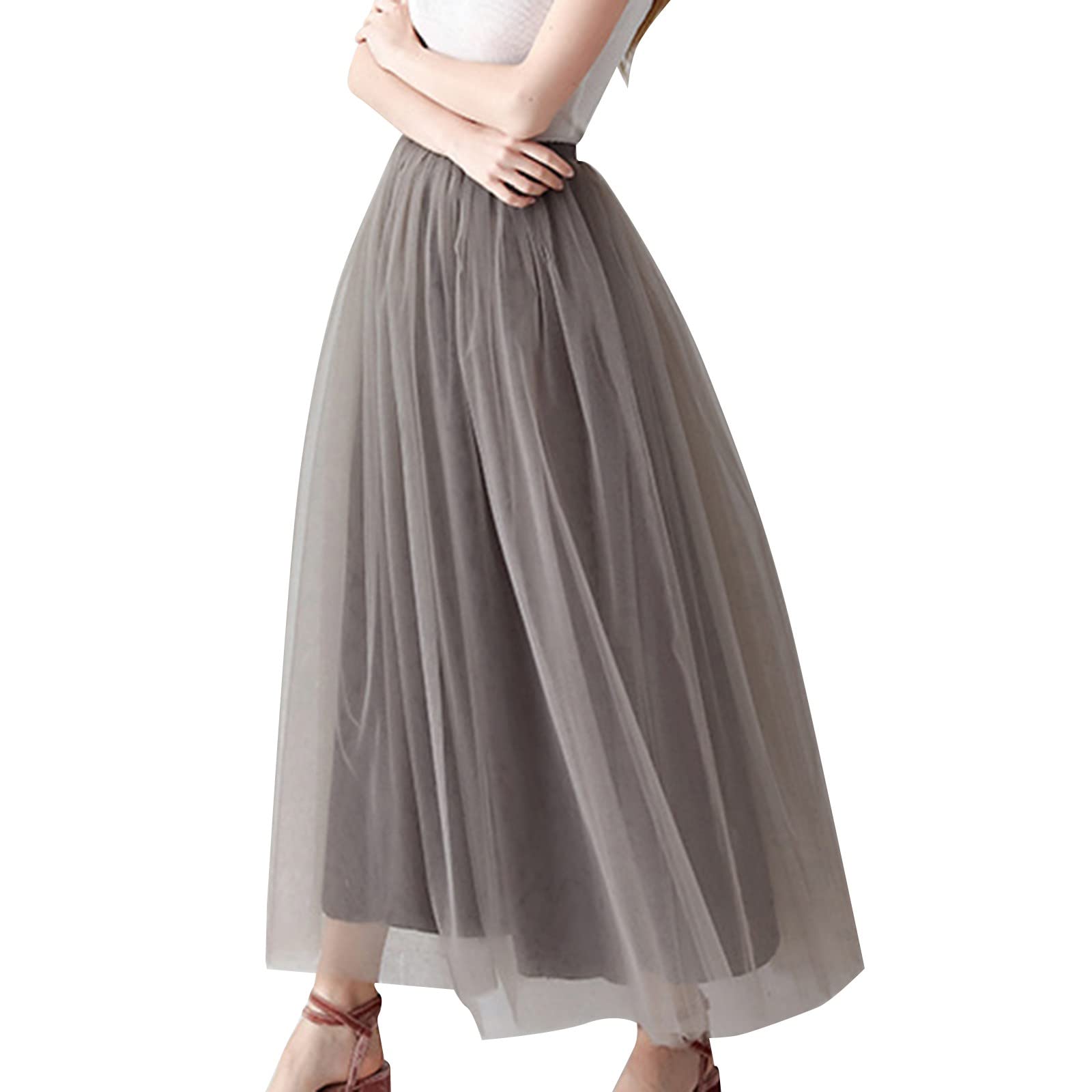 Weiß Tutu Rock Knielang Damen |Tüllrock Midi Schwarz Frauen|High Waist A Linien Ballettrock Orange Tanzrock Tütü Röcke Karneval Kostüm 50er Rockabilly Orange Petticoat Karneval Kostüm FaschingsKostüme