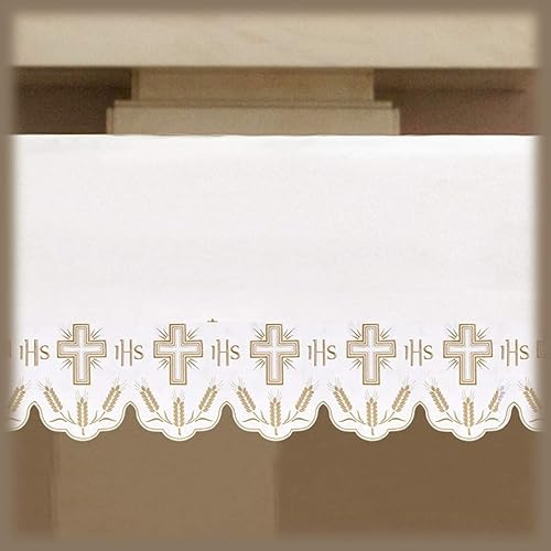 Miniatura 2 de Iglesia Altar Frontal Tela Bordada con Cruces y Símbolo IHS