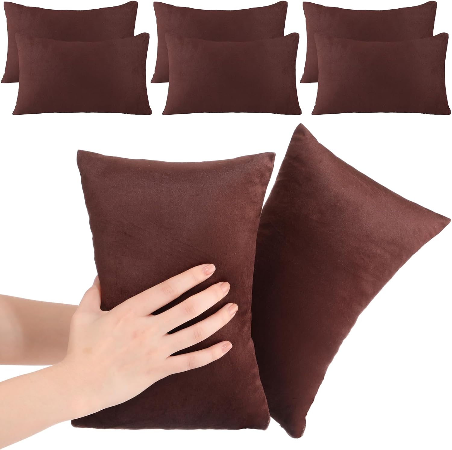 Geelin 6 Pack Small Pillows for Travel 7"x11" Mini Pillows Bulk with Zipper Epe Foam Soft Machine Washable Tiny Cushion for Sleeping Airplane Car Neck Lumbar Support Nap Wrist Knee Pets Dogs(Purple)