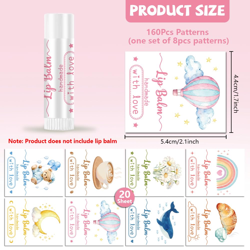 Peacoblue Watercolor Elements Chapstick Labels for Tube, Lip Balm Sticker image 3