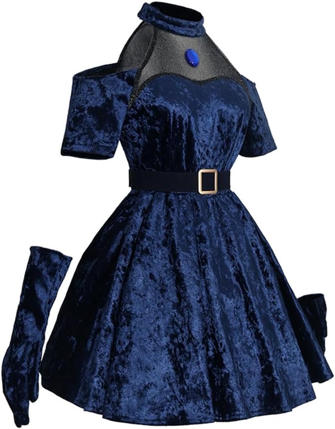 Blue Cosplay Costume Dress Outfit Uniform for Women Full Set