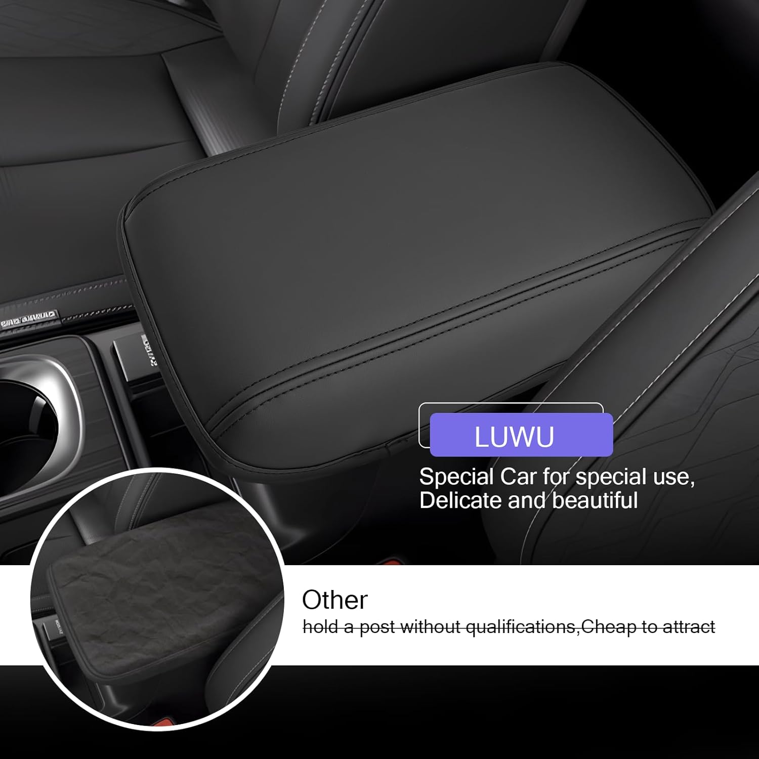 LUWU 2026 Outback Center Console Cover Compatible with 2026 Outback Premium/Limited/Touring/Wilderness/Limited XT/Touring XT Accessories 2026 Outback Armrest Cover Armrest Console Cover (Thick Black)