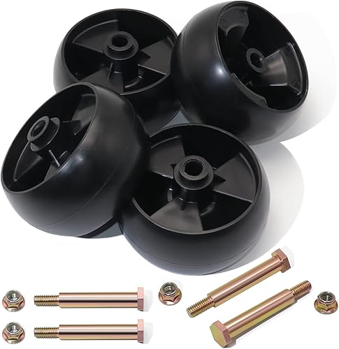 Vista 7 de CheeMuii 4 Pack Mower Deck Wheel Kit Replace for MTD/Cub Cadet 734-04155 Replace for Toro 112-0677 72-025 210-275 5" Deck Wheels with Bolts & Lock