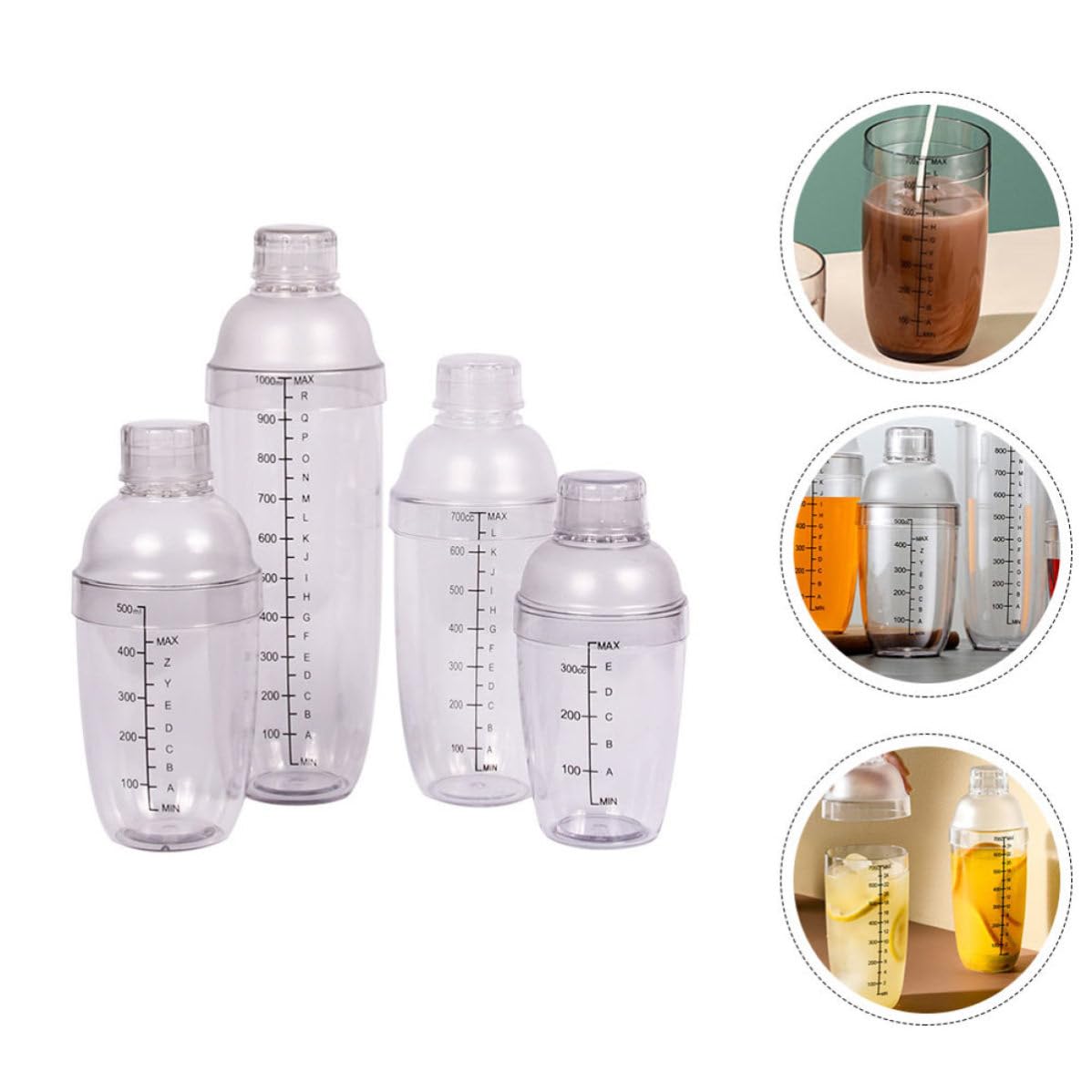 Coctelera de Bar PC con Escala Impresa, 1 Juego para Cócteles