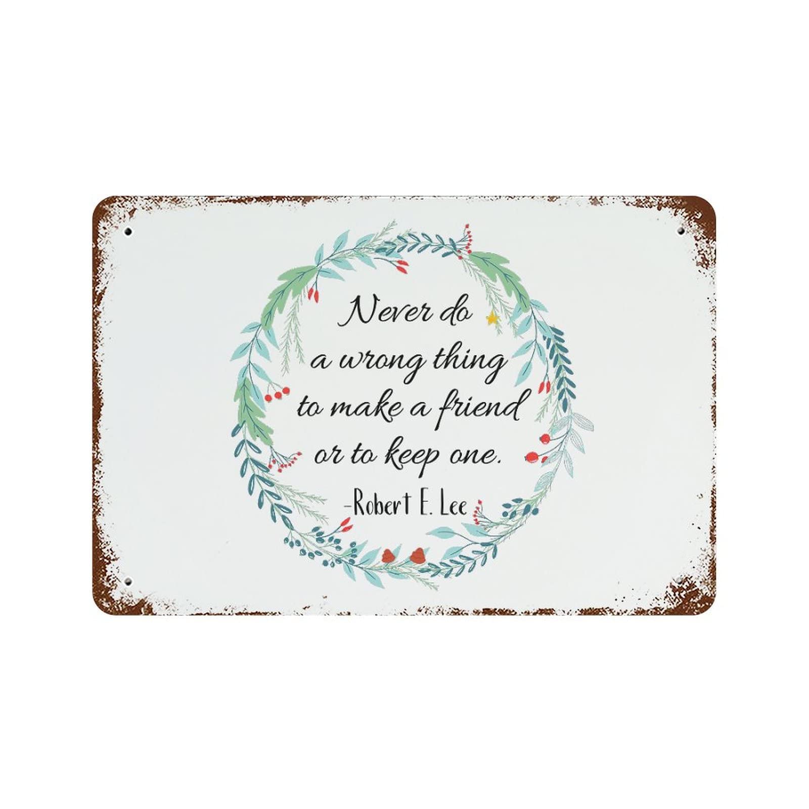 Plaque en métal aluminium rétro avec citation inspirante 30x45 cm pour décoration extérieure