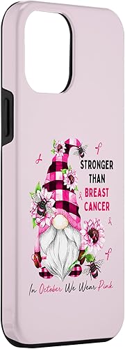 Miniatura 3 de Funda para iPhone 12 Pro Max más fuerte que el cáncer de mama con cinta de gnomos rosados