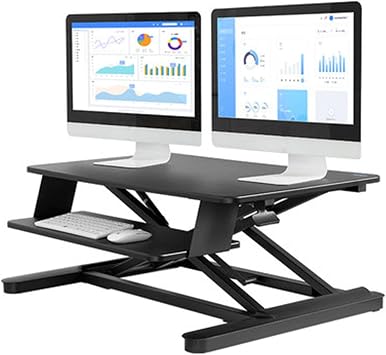 Elevated Computer Desk Standing Office Computer Lift Table Folding Notebook Lift Desktop Monitor Height Table Mobile Workbench Standing Desk Color Black, Size 90x53x16-56cm