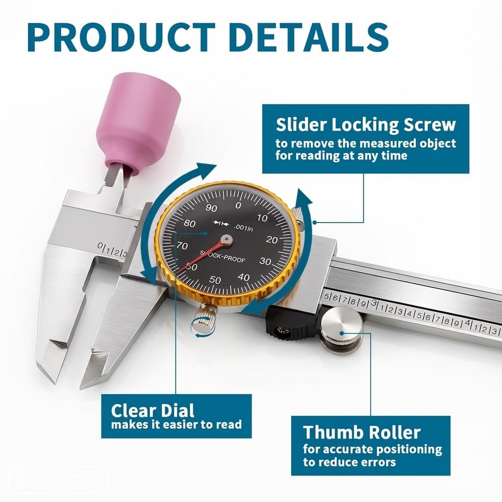 Precision Dial Calipers - 0-6 Inch, 0.001" Accuracy -6 Precision Dial Calipers - 0-6 Inch, 0.001" Accuracy -6