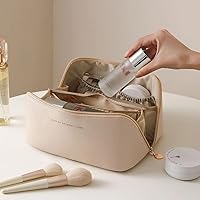 Borsa Cosmetica Da Viaggio - Grande Capacità, PU, Doppia Borsa Con Pennelli - Foto 11