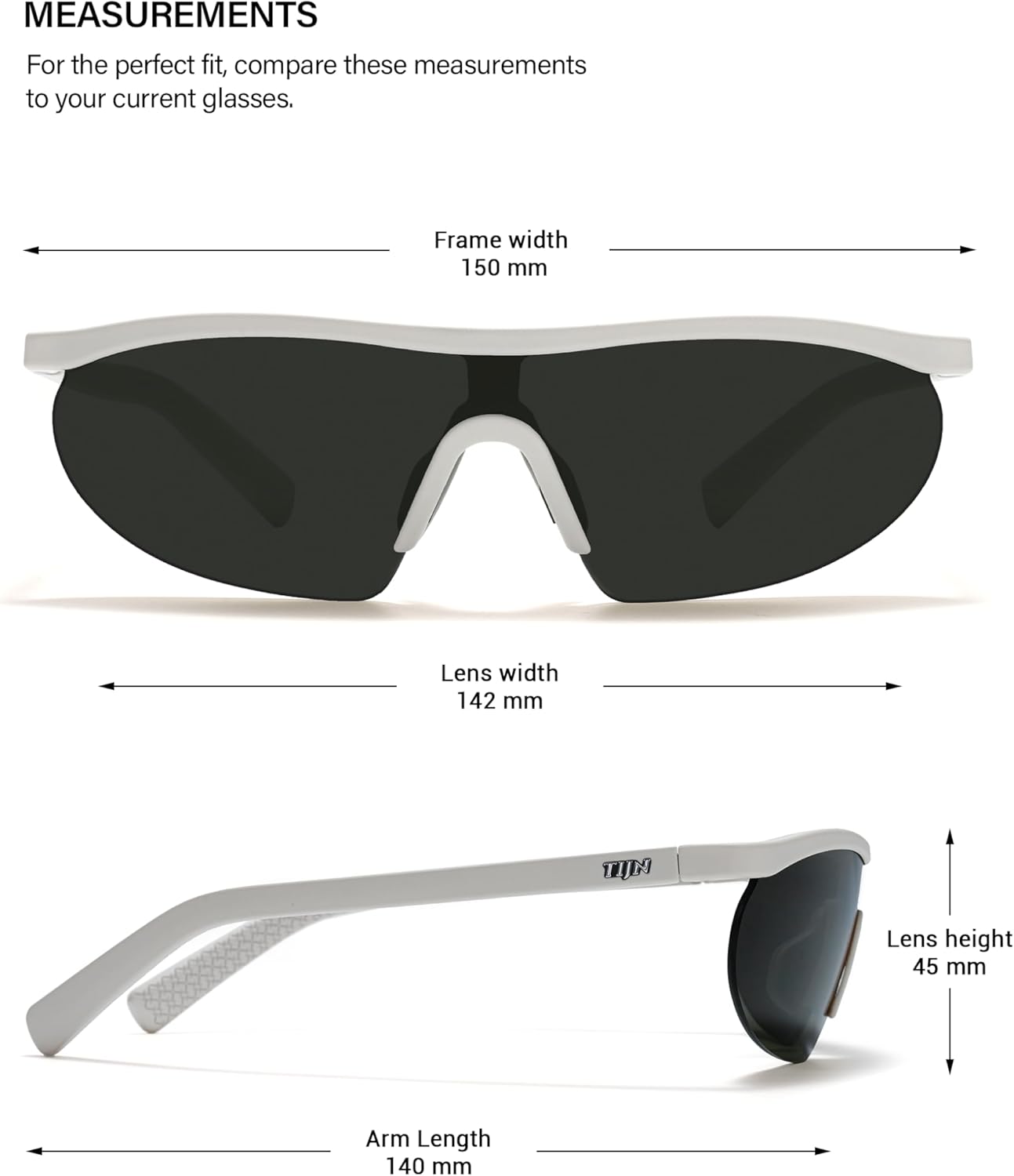 TIJN Anti-Slip Sport Sunglasses for Men Women,UV400 Running Baseball Cycling Driving Fishing Wrap Around Outdoor Glasses