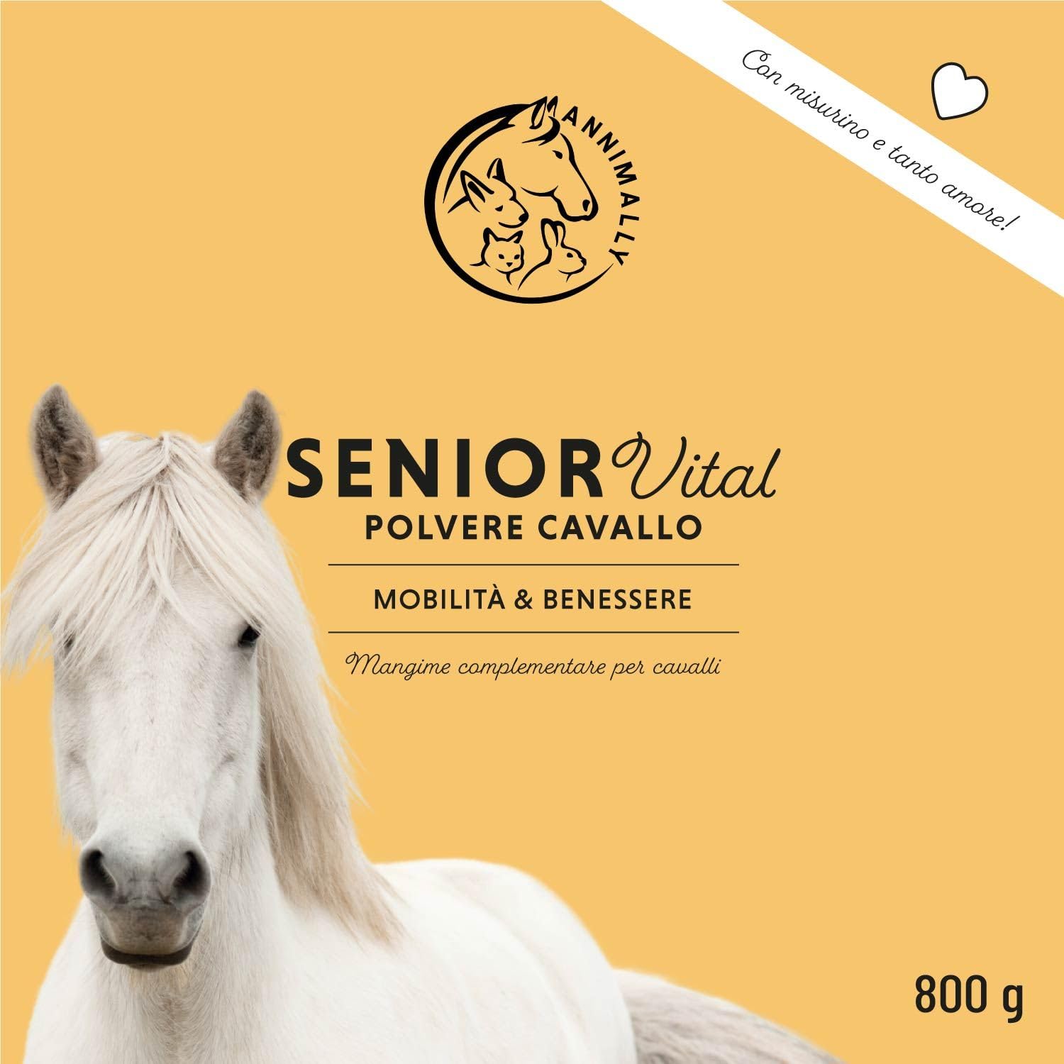 Senior Vital polvere per cavalli con MSM, glucosamina, artiglio del Diavolo - integratore senior per Il supporto di cuore, circolazione, ossa e articolazioni in età avanzata- integratori per cavalli