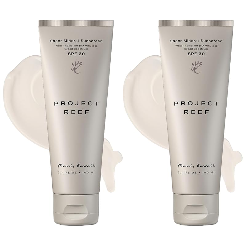 Protetor solar corporal mineral Project Reef SPF 30 com óxido de zinco não nano, 2 unidades de 100 mL