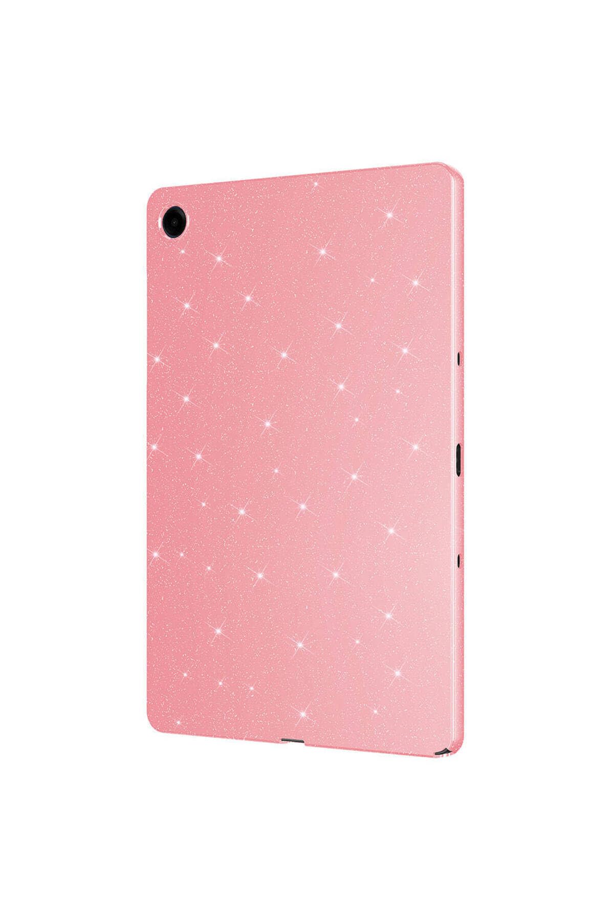 CONSTRAIN - Samsung Galaxy Tab A9 Plus ile Uyumlu Tablet Kılıf Renkli Simli Işıltılı Silikon Kapak - Pembe 1