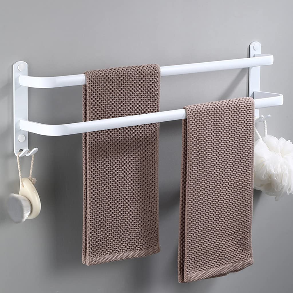 Toallero de aluminio lacado en blanco mate de alta resistencia de 30 cm
