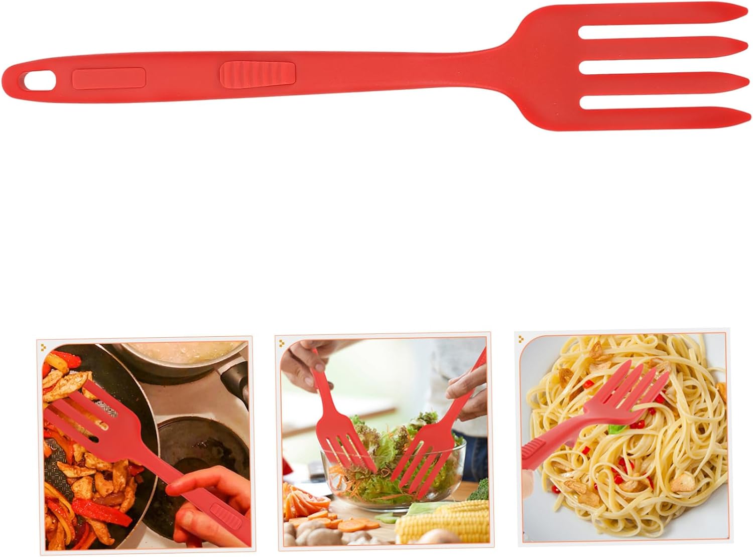 Large Silicone Pasta Fork Reusable Cooking Fork for Families