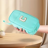 Vista 7 de Estuche Grande para Lápices, Bolsa de Lápices de Gran Capacidad, Bolsa de Lápices Personalizada con Inicial con Cremallera Suave, Múltiples