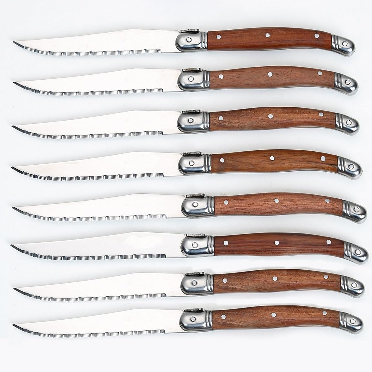 Steak Knife Set, 8 PCS Serrated Steak Knives Dinner Knife Cutlery Full Tang Steel Table Knives Sharp Handle Dinnerware