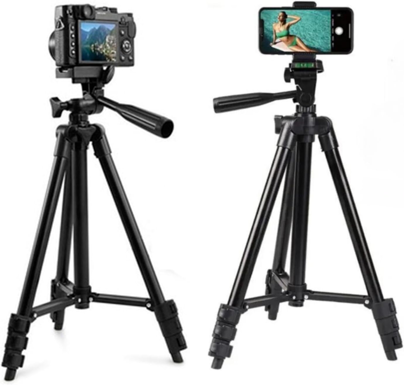 Tripé para Câmera e Celular com Nível Bolsa e Suporte de celular Kit Tripod com controle remoto sem fio