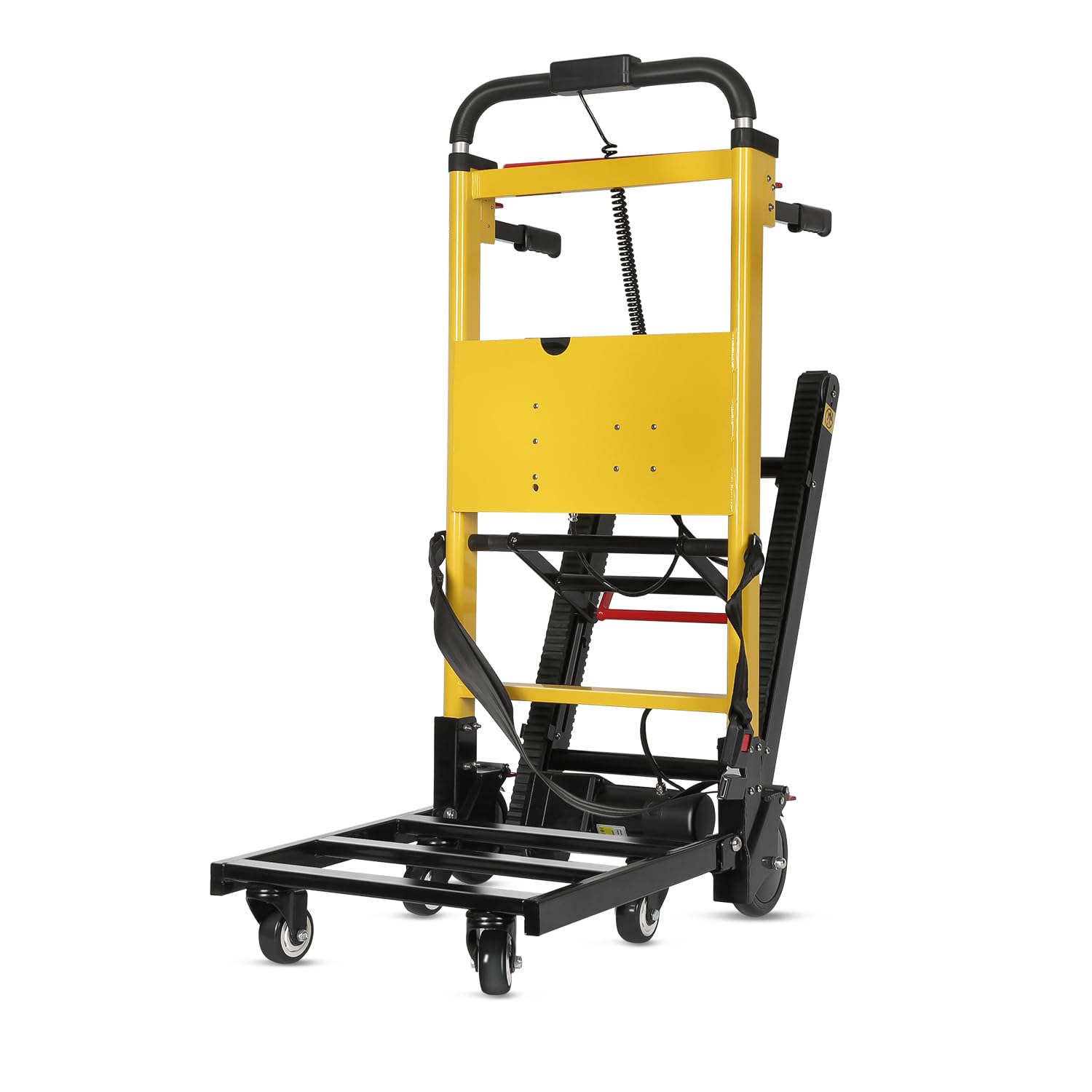 Electric Stair Climbing Hand Trucks Dolly Cart, 200kg Max Load Heavy Duty, 120W Motor Powered Stair Climber Dolly Cart with 6 Wheels Motor Battery Powered for Furniture Family Logistics