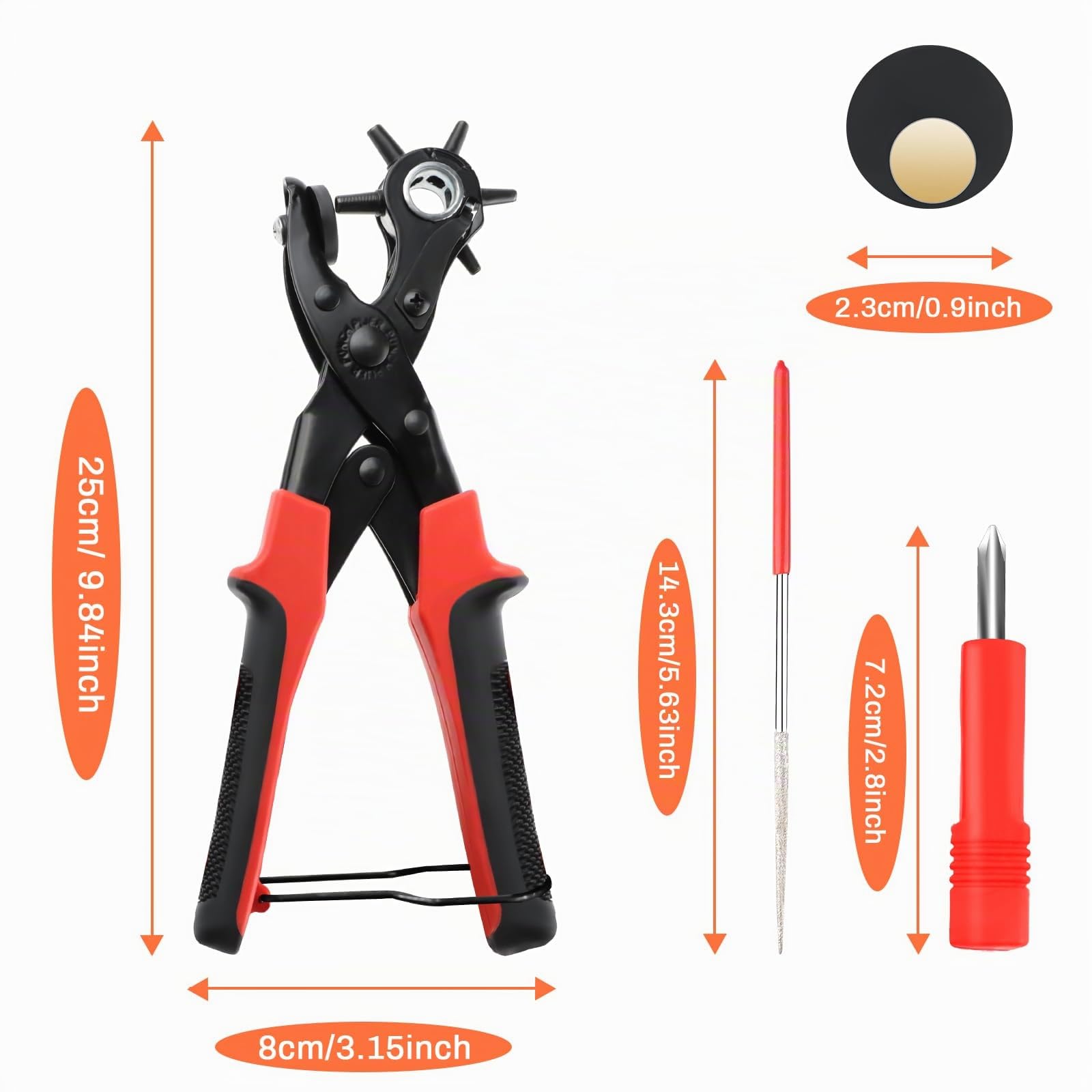Dispositivo Foro Cintura Pinza Perforatrice Pinza Foro Cintura Pelle Punzone Pelle Punzone Rotondo Progetti Fai Da Te Artigianato | 2-4.5 mm