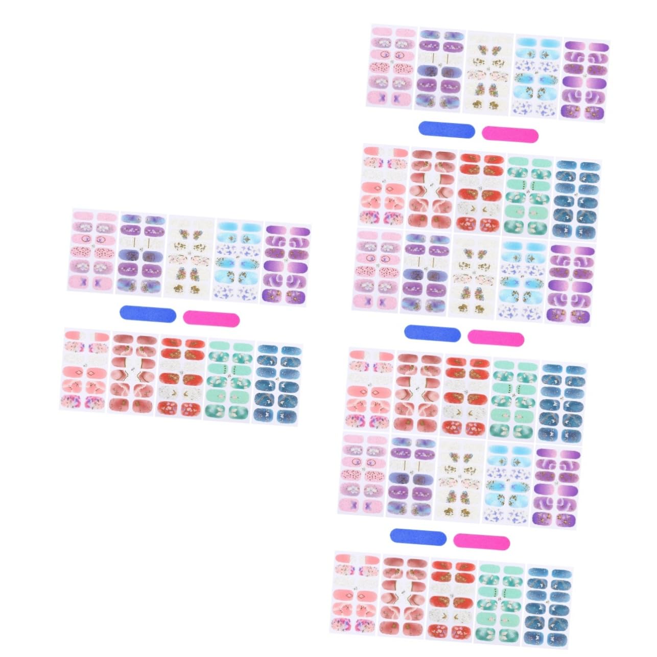 minkissy 4juegos Pegatinas De Uñas Autoadhesivas Diseño De Decoración De Manicura De Aplicación y Remoción Para Casa y Salón