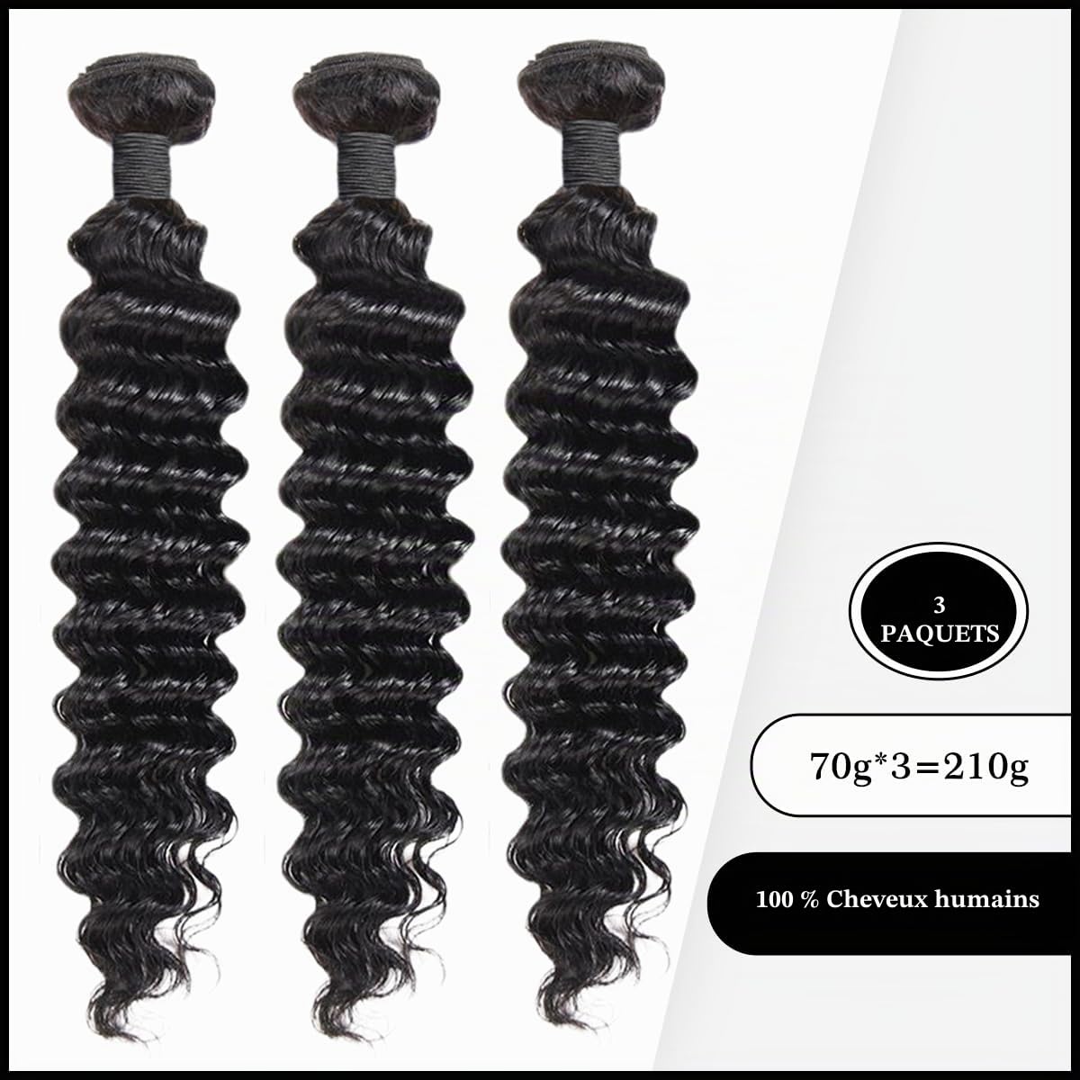 Tissage Bouclé Naturel Cheveux Humain Deep Wave Curly Mèche 182022 Pouces
