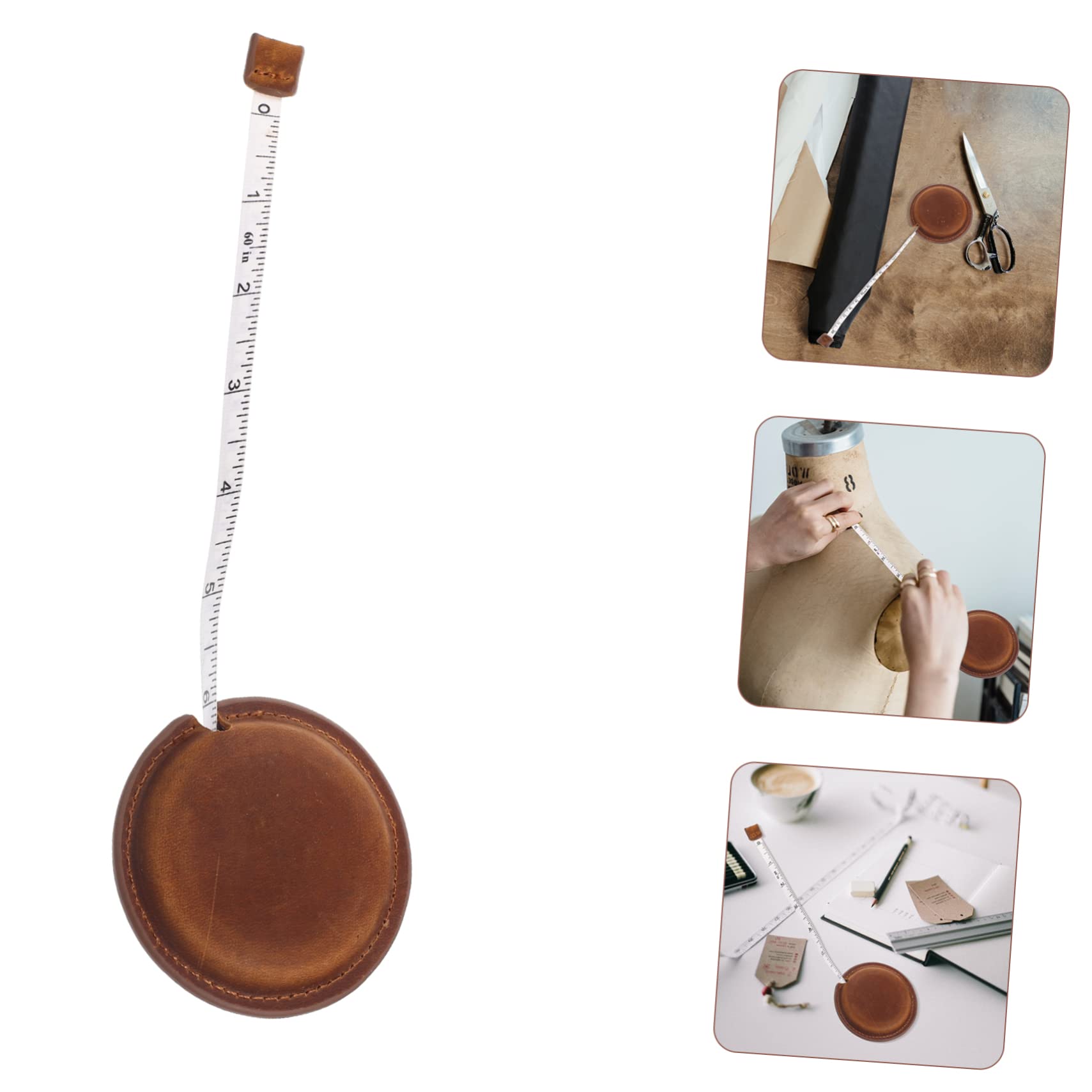 TEHAUX 4piezas Cinta Métrica Profesional De Cintura Herramienta De Medición Portátil y Flexible Para Costura y Manualidades Medidor De Cuerpo Retro Piel De Vaca Para Medidas De Ropa y