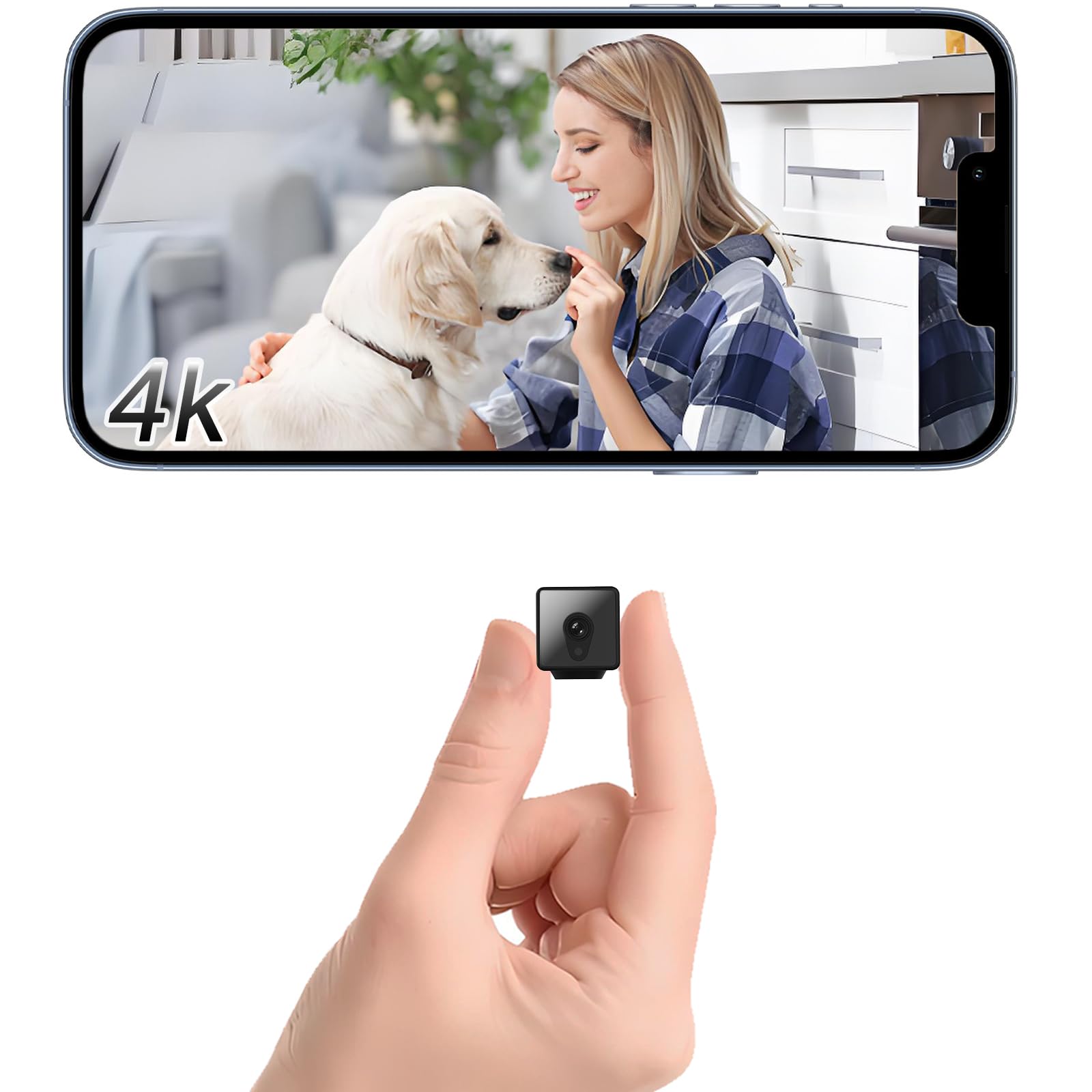 KERCAN 2025 4K HD Hidden Camera, Mini Nanny Home Security
