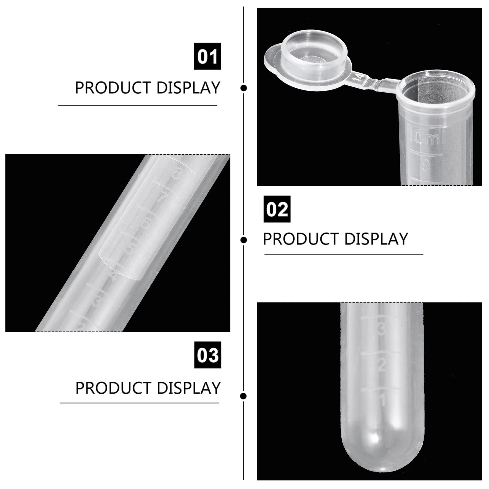 FRCOLOR Provette da Centrifuga in Plastica 10 Ml Tappo a Vite 200 Pezzi, Tubi Centrifughi per Laboratorio Scala Graduata, Resistenti e Stabili per Test di Precisione e Conservazione