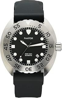 Nautilus Dive Watch - Automatic Watch for Men, 200m Waterproof Stainless Steel Mens Diver Watch with Rotating Bezel, Sapphire Crystal and Rubber Strap