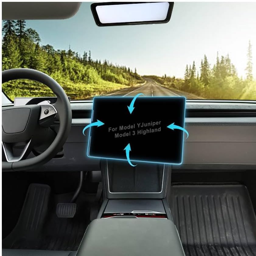 HANSSHOW 2.0 Screen Swivel Mount fits for Tesla Model Y Juniper/Standard/3 Highland Center Console Touchscreen Rotating Bracket Holder for Model Y Juniper Accessories Gift (Keep Original Height)