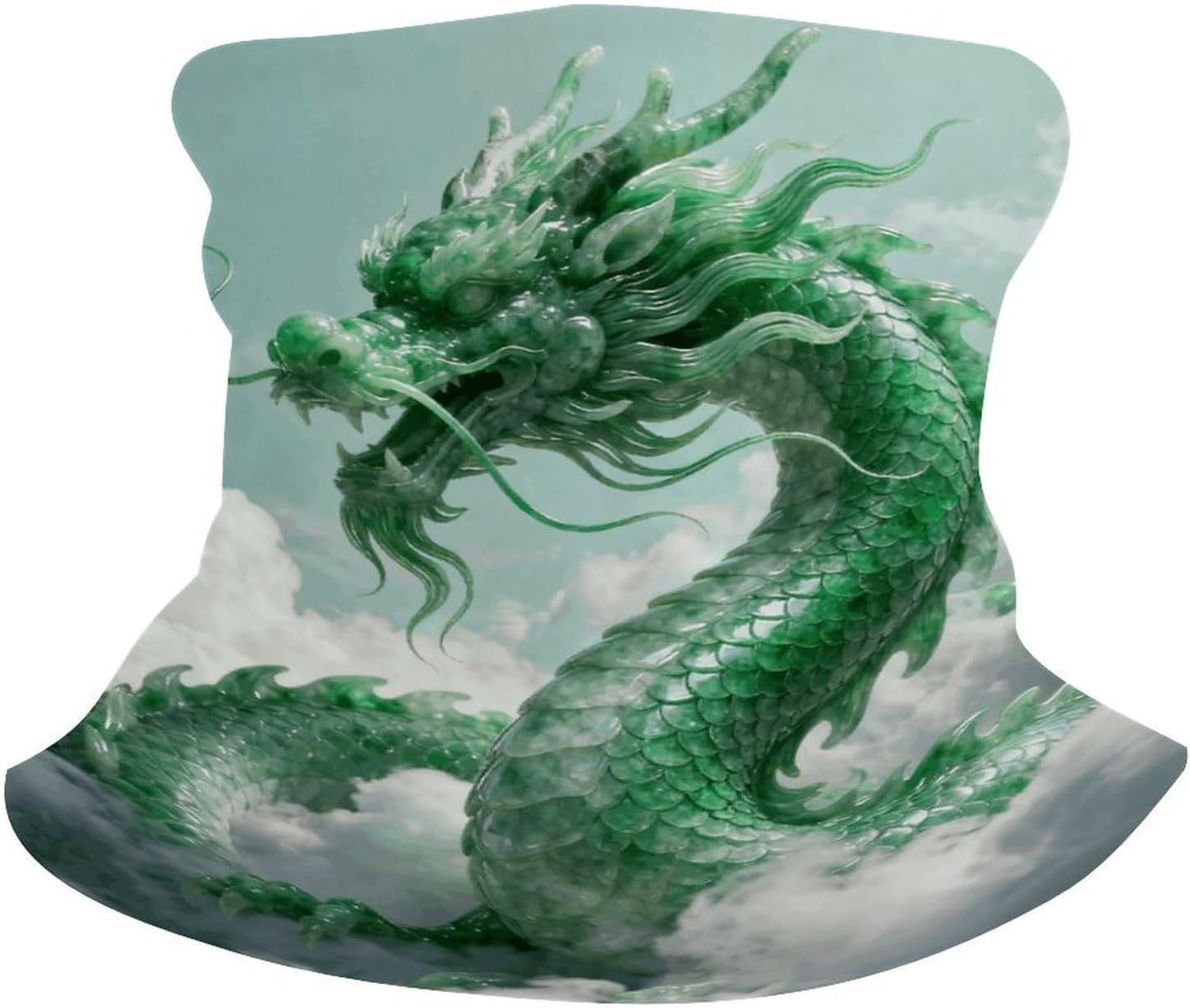 Sun UV Protection Neck Gaiter Upf 50+ Balaclava Ski Jade Dragon Cloud Face Mask Summer Face Cover Scarf Breathable Bandana for Fishing Hunting Kayaking Hiking Cycling Outdoor Activities
