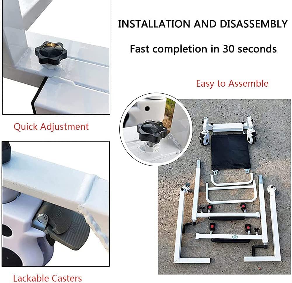 Fauteuil roulant élévateur de patient pour la maison Portable Ascenseur de voiture Chevet Commode Chaise de transport Réglable en hauteur et en largeur Ascenseur Chaise de douche pour handicapées