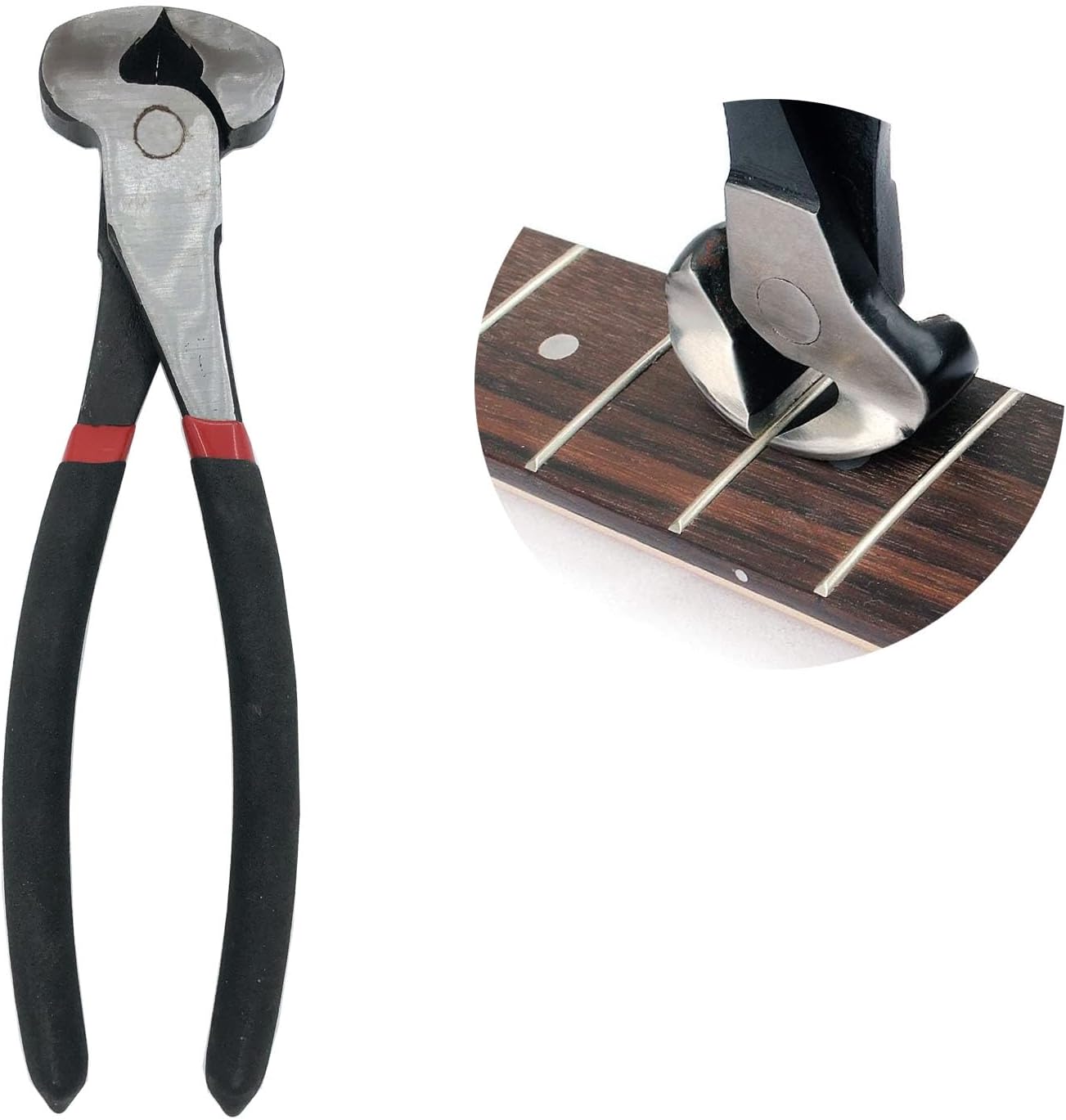 Guitar Fret Puller Plier with 2Pcs Guitar Fingerboard Guards, 30mm Thickness Guitar Fret Wire and Bridge Pins Nipper Cutting Puller Plier, Luthier Cutting Repairing Strings Tool