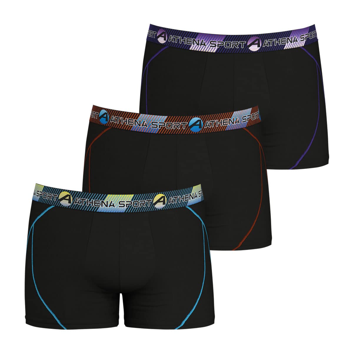 Athena Men's Training LN24 Underwear, Noir/Noir/Noir, M