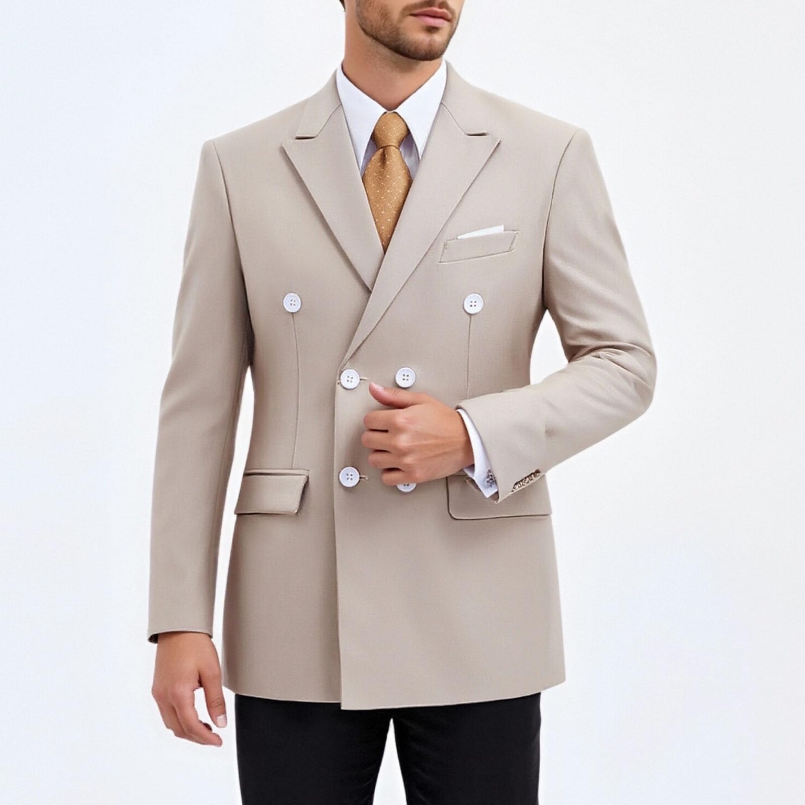 Giacca da uomo sottile ed elegante doppio petto giacche skinny doppio petto blazer per gli uomini abito da ballo di fine anno ritorno a casa