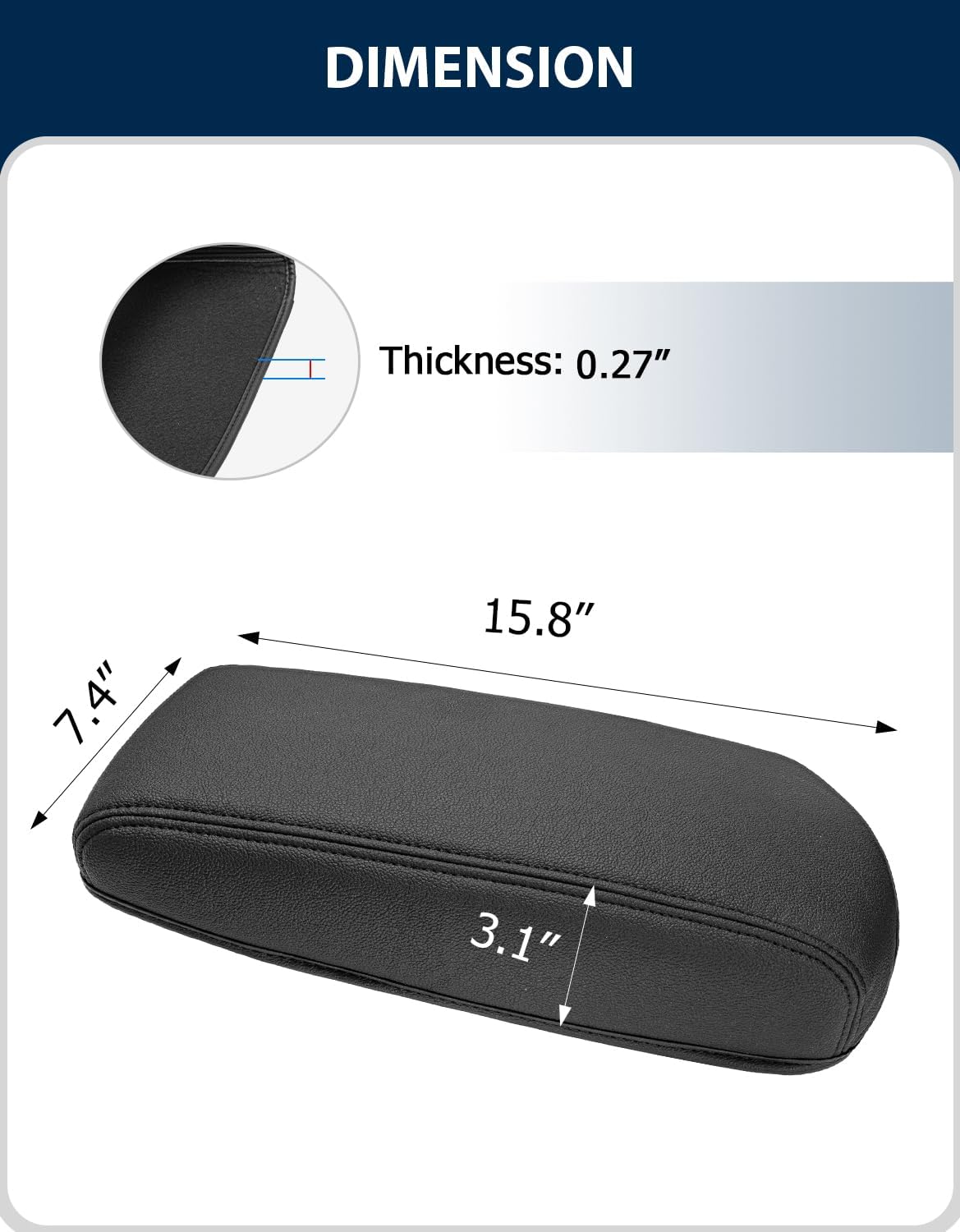 Center Console Armrest Cover for Nissan Maxima 2009 2010 2011 2012 2013 2014, Altima 2013 2014 2015 2016 2017 2018, Vinyl Leather Front Arm Rest Covering, Anti-Scratch, Black