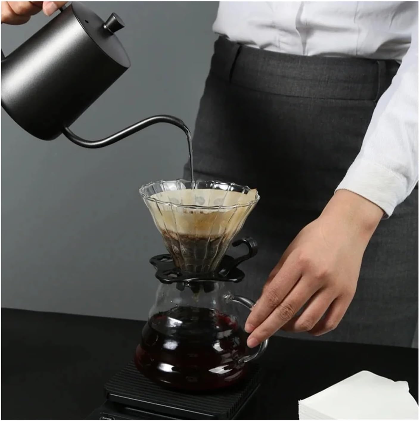 Wood Pulp 02 Cone Filter Pour Over 2-4 Cups Natural Drip Coffee Paper Filters Makers Accessories(B Brown)