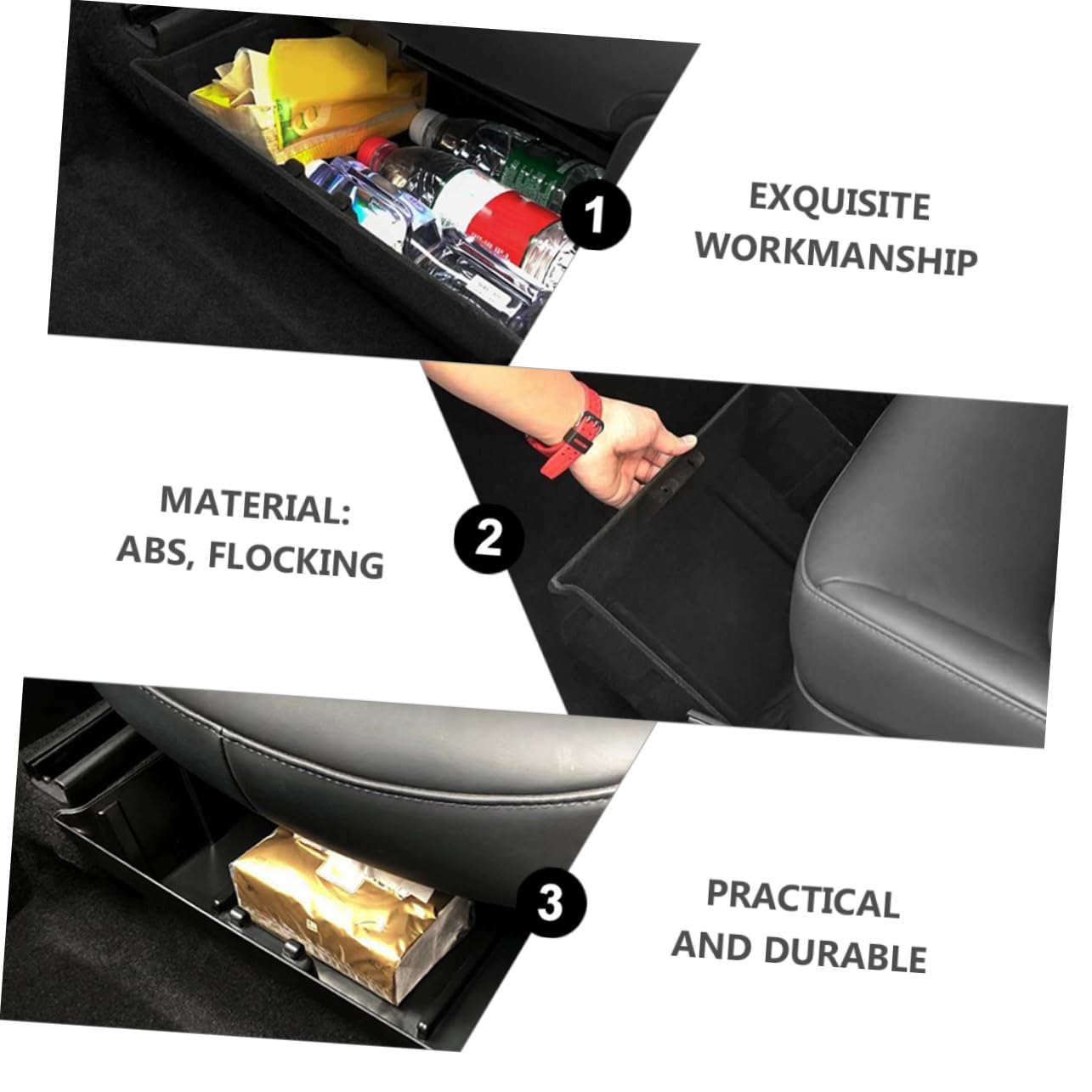 Estuche Varios Artículos Automóvil Forro Felpa Rayas Para Mantener Coche Ordenado