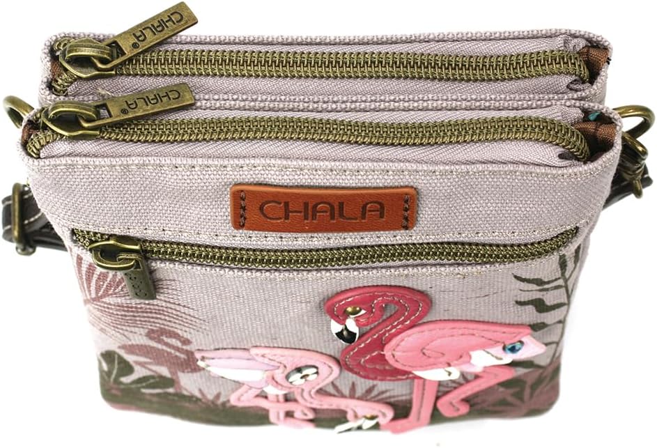 CHALA Double Pocket Xbody Women RFID Protected Canvas Crossody Purse with Adjustable Strap | Double Pocket, Xbody, RFID Protected, Adjustable Strap - Image 4