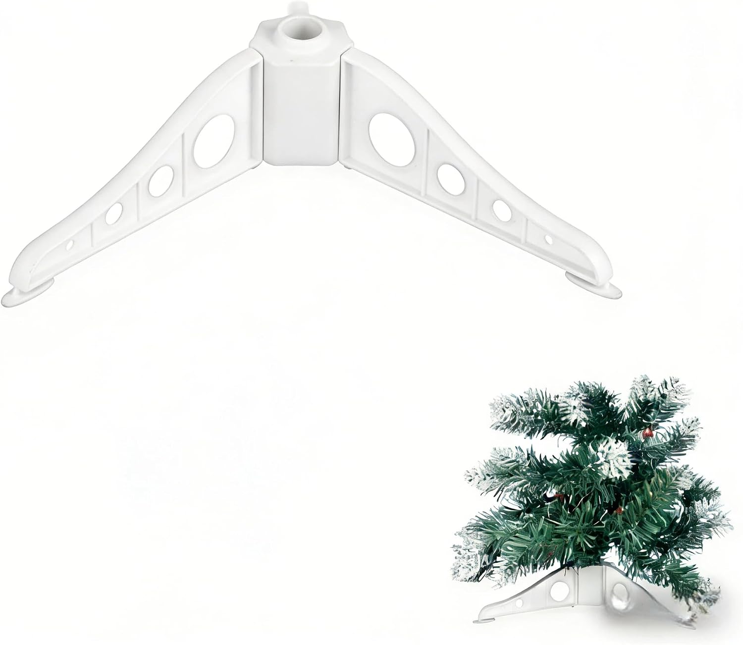 Artificial Christmas Tree Stand, Plastic Christmas Tree Legs Replacement, Small Folding Xmas Trees Stand Base Fits 0.3-0.6 Inch Tree Pole
