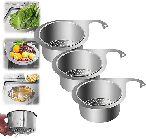 Miniatura 9 de Cesta coladora de fregadero de cisne de acero inoxidable, 2025 nuevo colador de drenaje multifuncional para fregadero de cocina, cesta de filtro 1